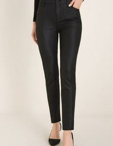 CHICO’S Black Faux-Reptile Pants